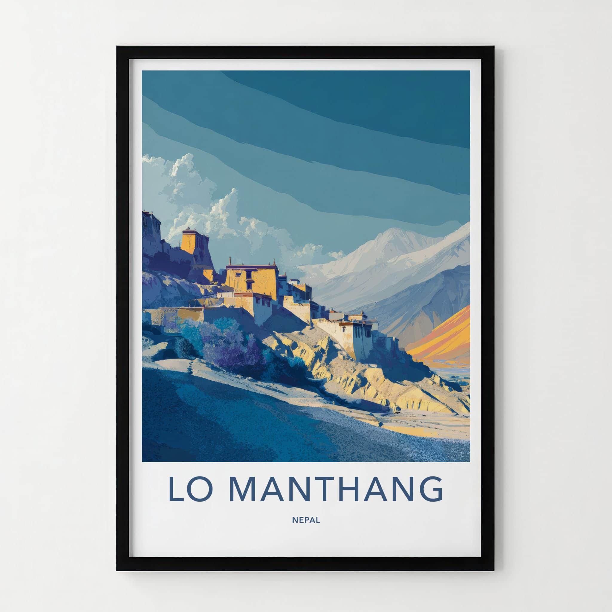 Lo Manthang Poster - Nepal Travel Art - Historic Himalayan Village Home Decor