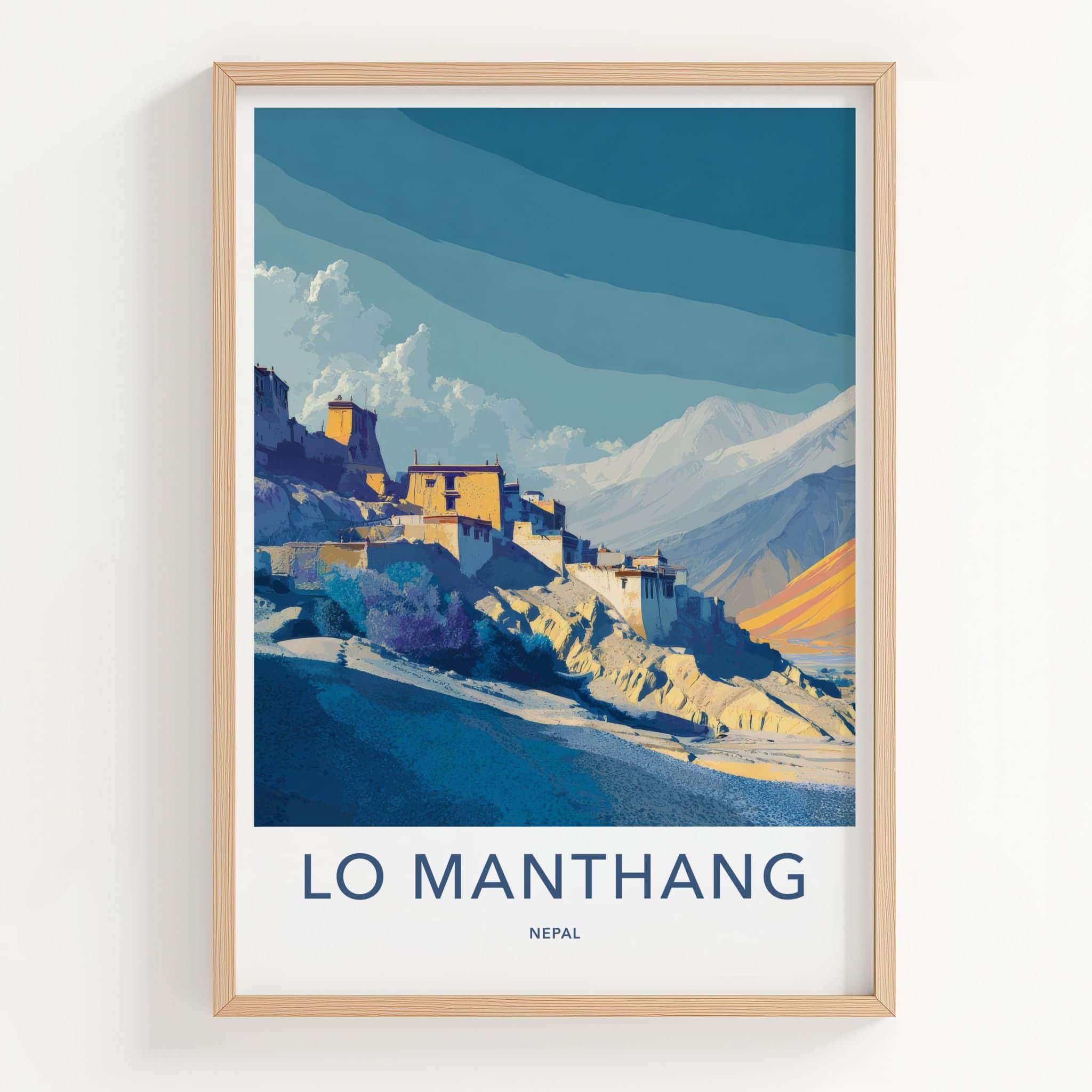 Lo Manthang Poster - Nepal Travel Art - Historic Himalayan Village Home Decor