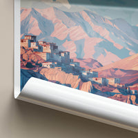 Lo Manthang Poster - Nepal Travel Art - Remote Mountain Village Home Decor
