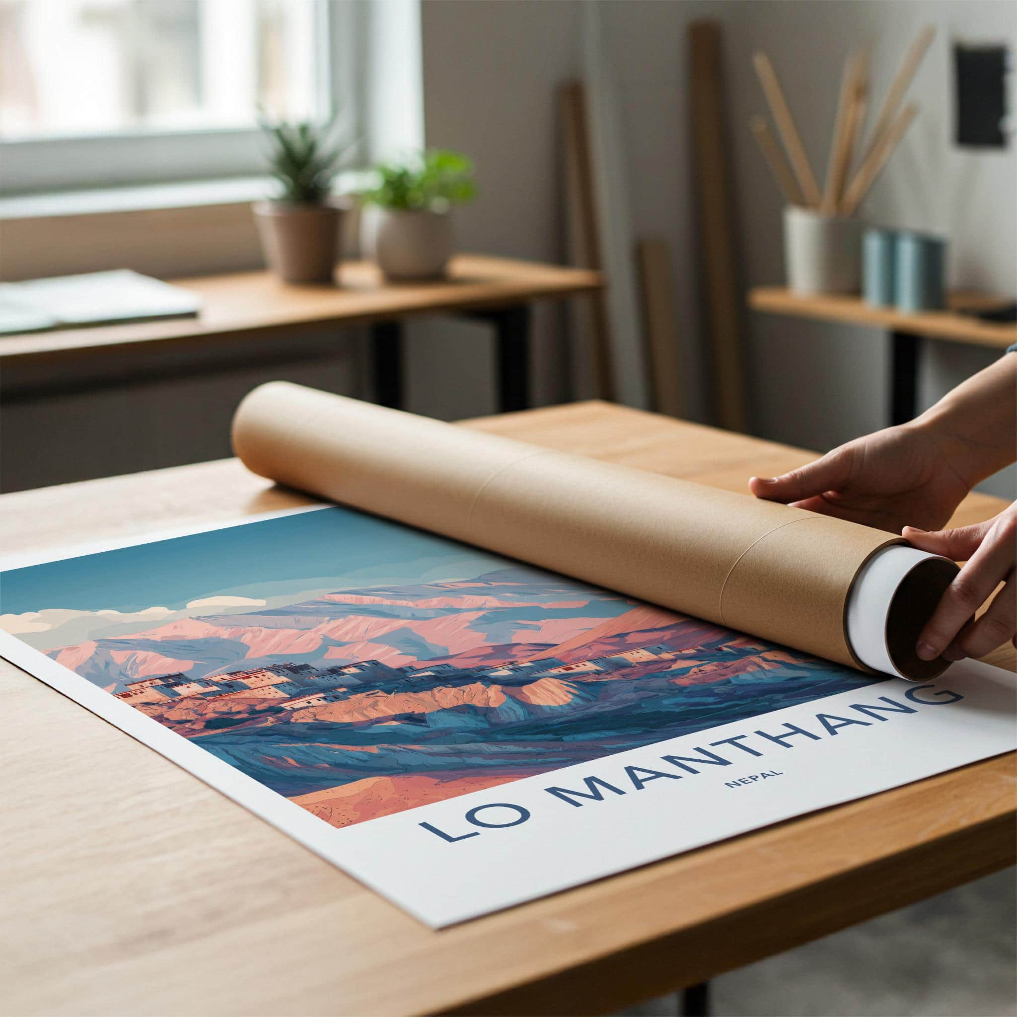 Lo Manthang Poster - Nepal Travel Art - Remote Mountain Village Home Decor