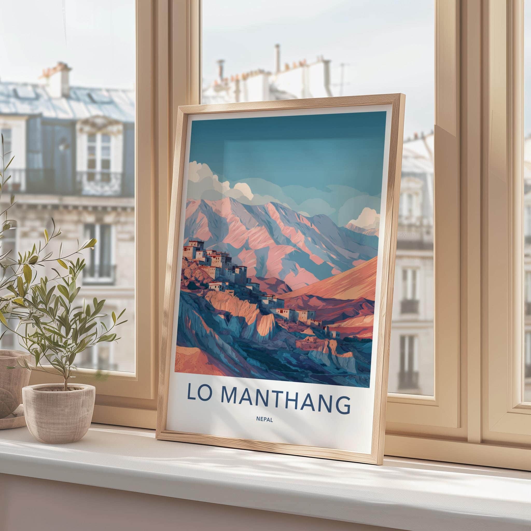 Lo Manthang Poster - Nepal Travel Art - Remote Mountain Village Home Decor