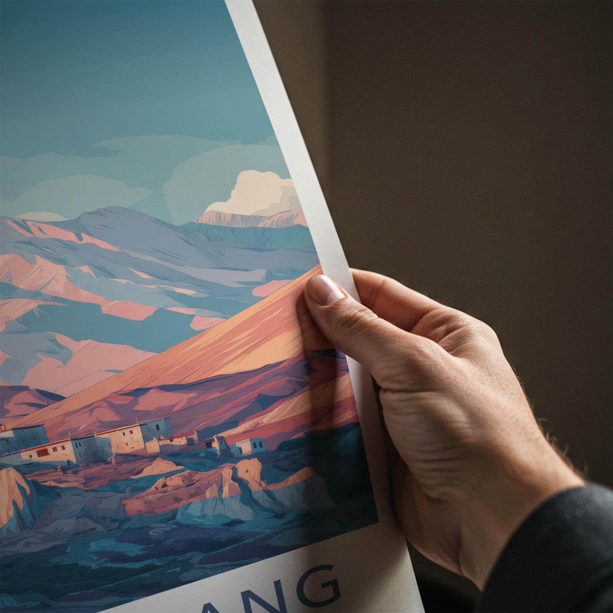 Lo Manthang Poster - Nepal Travel Art - Remote Mountain Village Home Decor