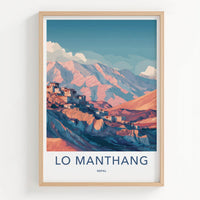 Lo Manthang Poster - Nepal Travel Art - Remote Mountain Village Home Decor
