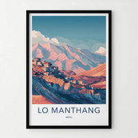 Lo Manthang Poster - Nepal Travel Art - Remote Mountain Village Home Decor