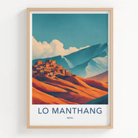 Lo Manthang Poster - Nepal Travel Print - Himalayan Village Art Print
