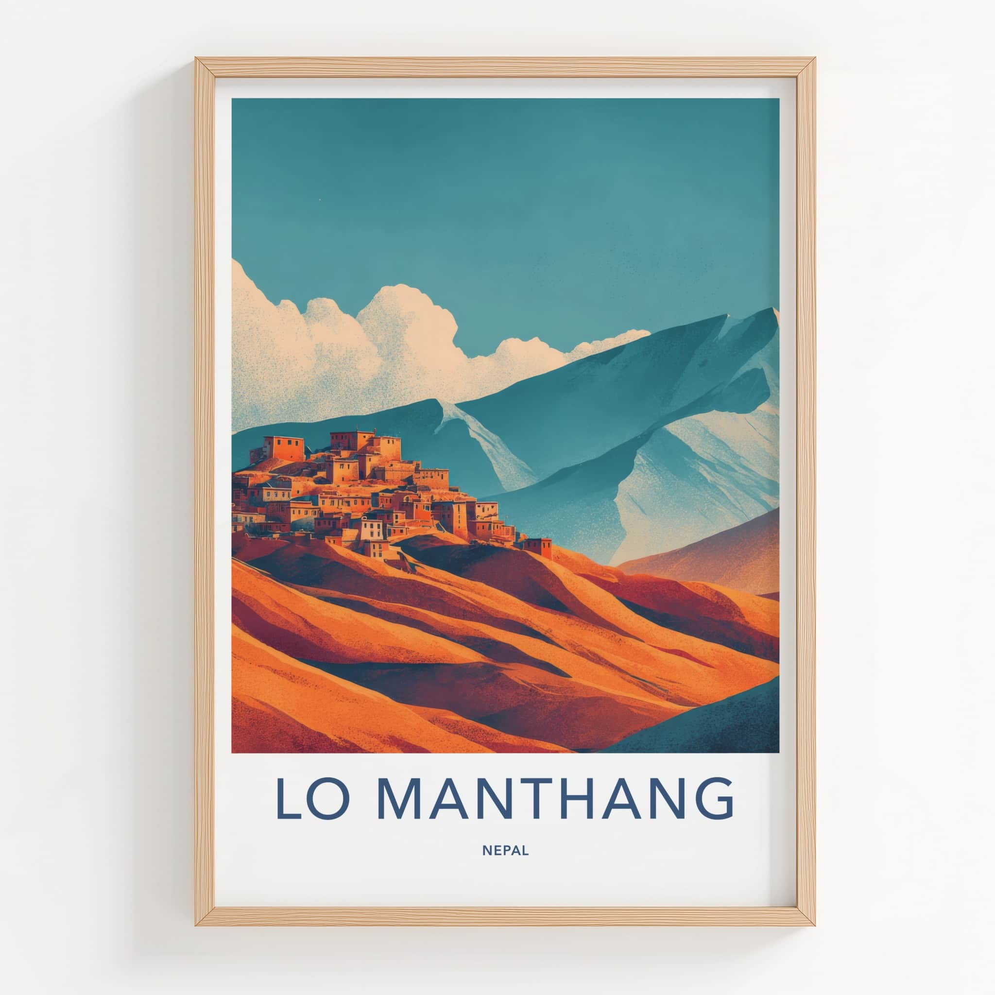 Lo Manthang Poster - Nepal Travel Print - Himalayan Village Art Print