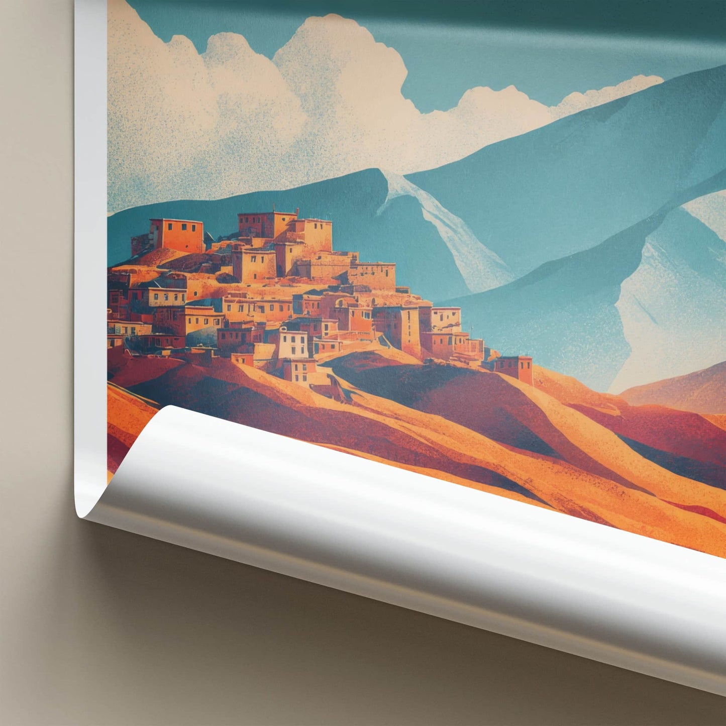 Lo Manthang Poster - Nepal Travel Print - Himalayan Village Art Print