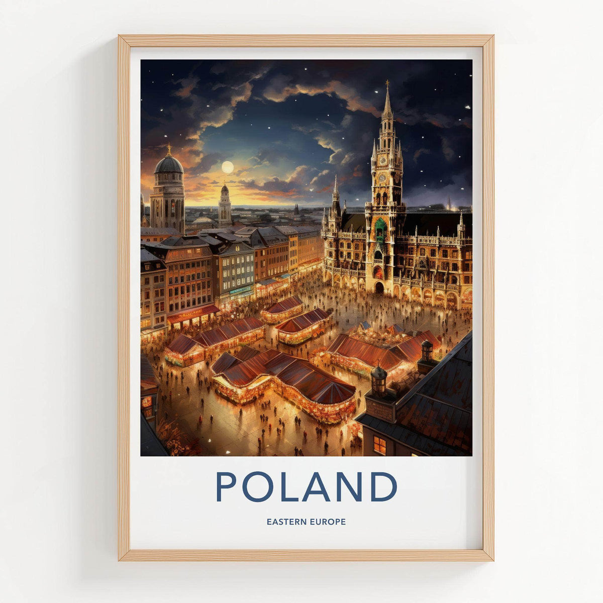 Lodz Poster - Poland Wall Art Featuring Vibrant Market Squares