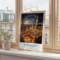 Lodz Poster - Poland Wall Art Featuring Vibrant Market Squares