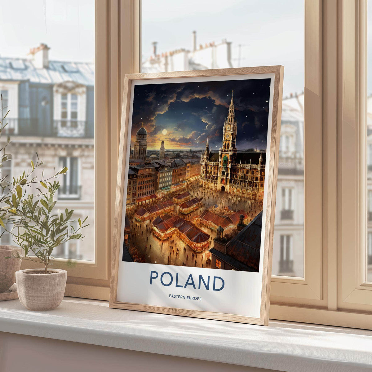 Lodz Poster - Poland Wall Art Featuring Vibrant Market Squares