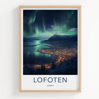 Lofoten Poster - Norway Wall Art Featuring Northern Lights & Winter