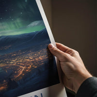 Lofoten Poster - Norway Wall Art Featuring Northern Lights & Winter