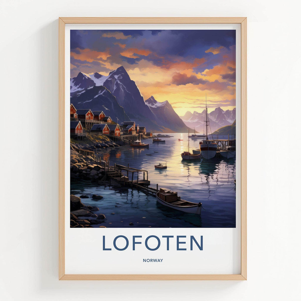 Lofoten Wall Art - Norway Coastal Poster Print With Mountain Landscape
