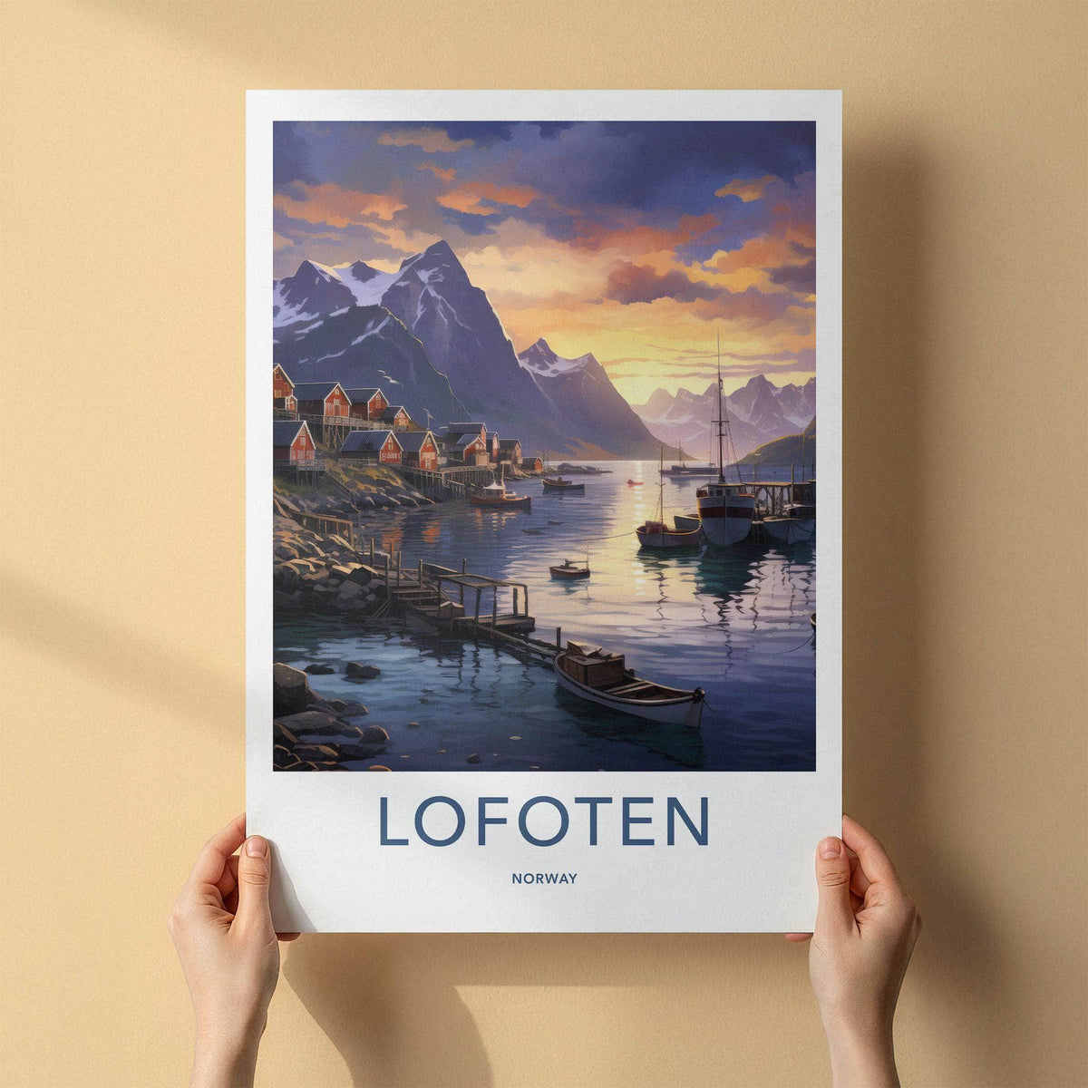 Lofoten Wall Art - Norway Coastal Poster Print With Mountain Landscape