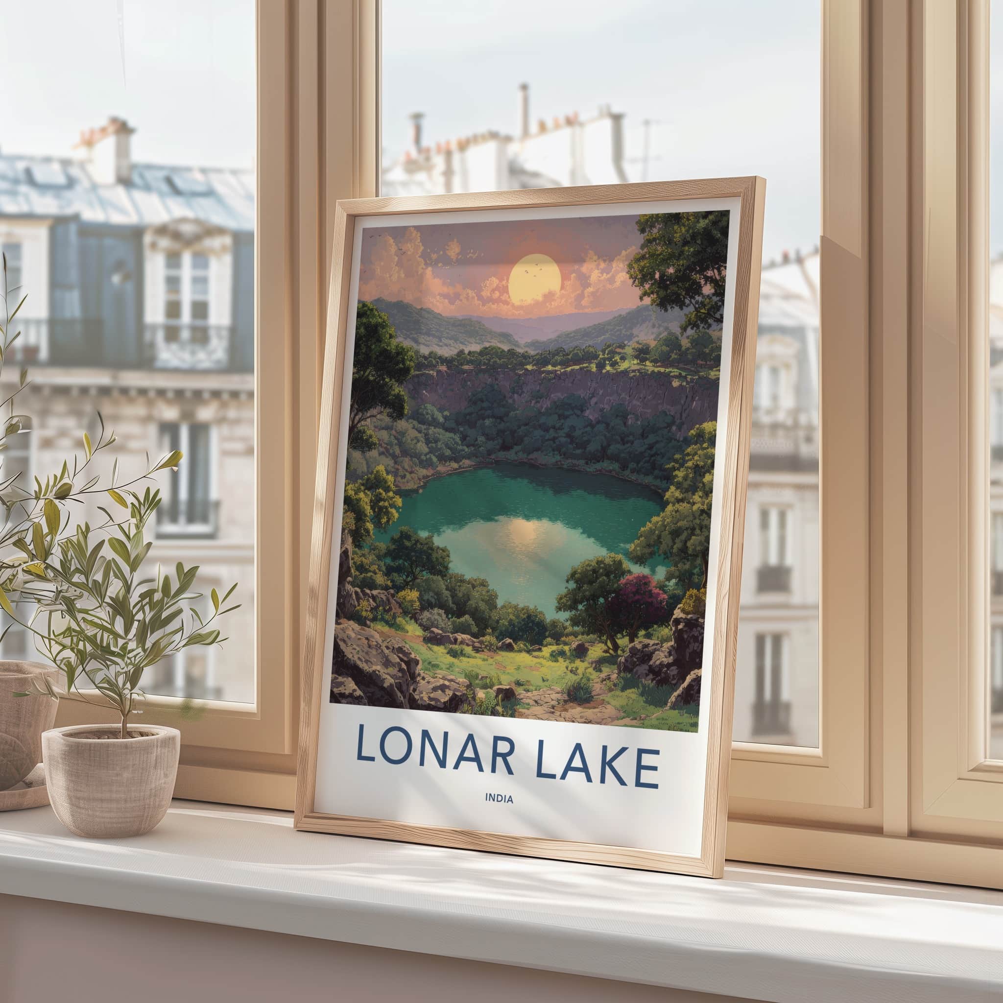 Lonar Lake Poster - India Maharashtra Crater Lake Home Decor