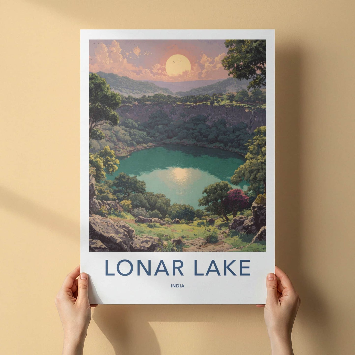 Lonar Lake Poster - India Maharashtra Crater Lake Home Decor