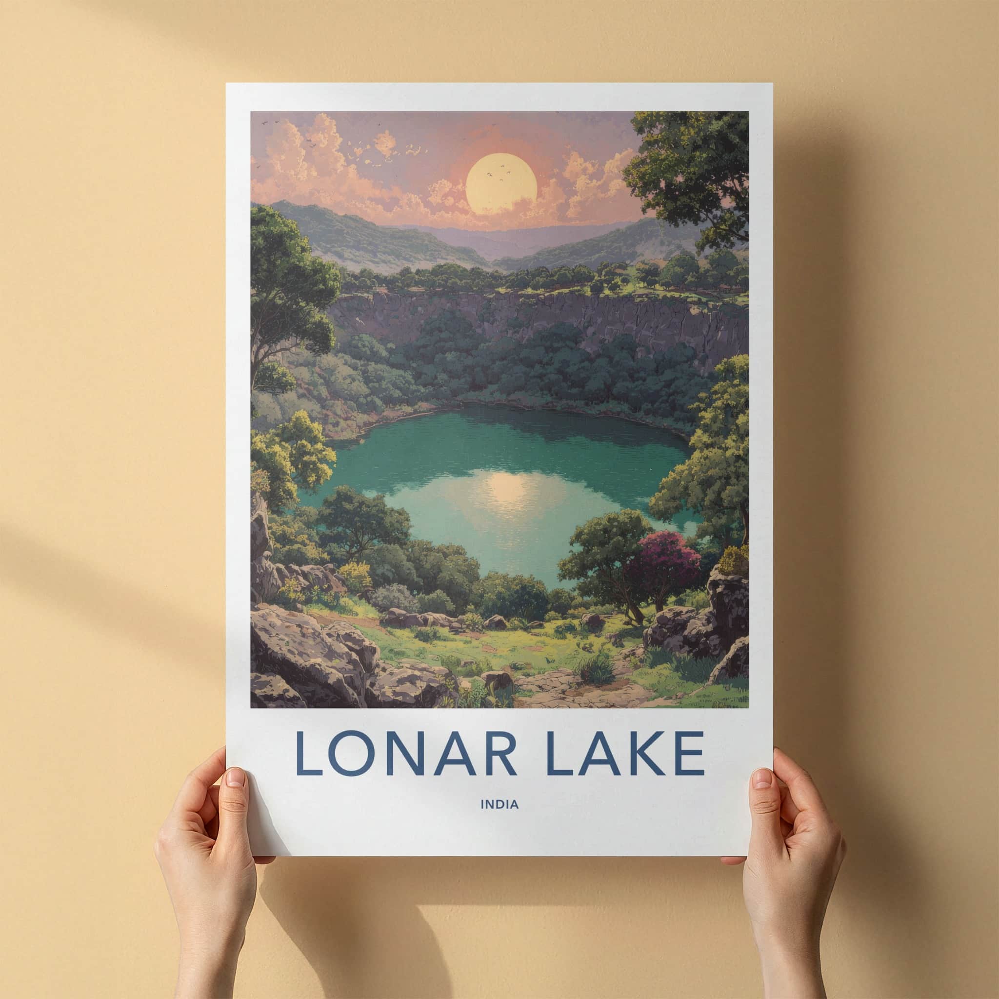 Lonar Lake Poster - India Maharashtra Crater Lake Home Decor