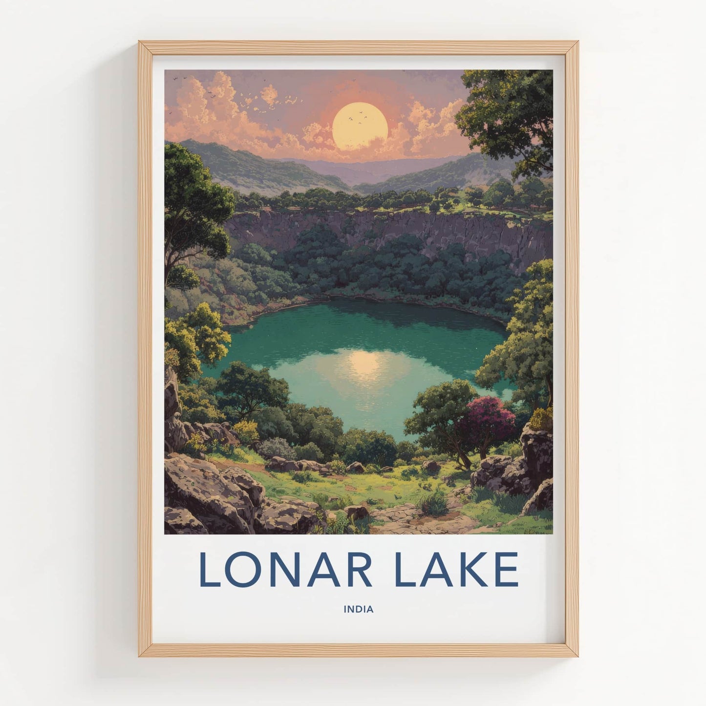 Lonar Lake Poster - India Maharashtra Crater Lake Home Decor