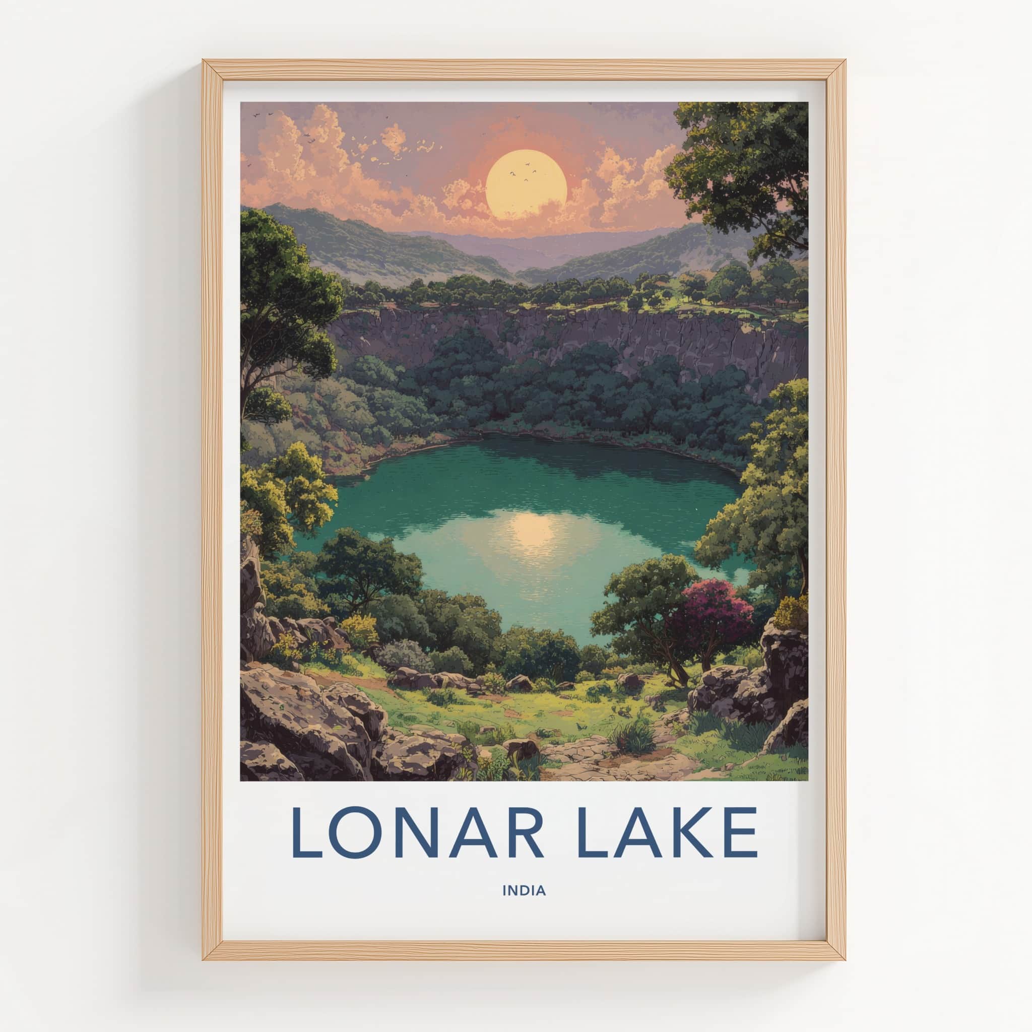 Lonar Lake Poster - India Maharashtra Crater Lake Home Decor