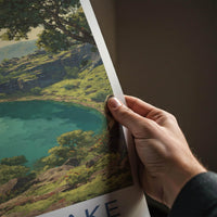 Lonar Lake Poster - India Travel Art - Maharashtra Crater Lake Green Home Decor