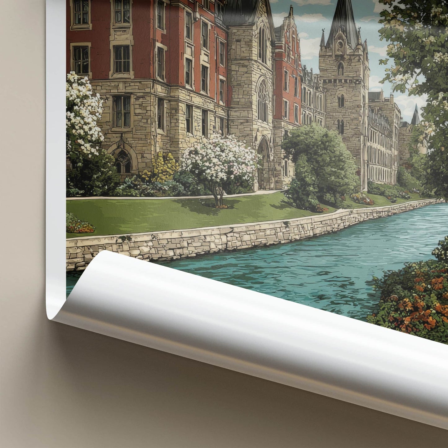 London Poster - Canada Travel Art - Historic Buildings Canal Home Decor