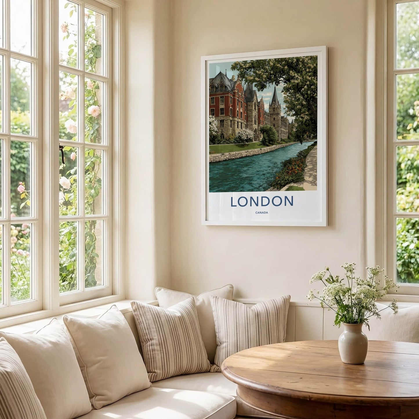 London Poster - Canada Travel Art - Historic Buildings Canal Home Decor