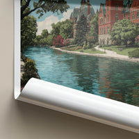 London Poster - Canada Travel Art - Historic Riverfront Architecture Wall Decor