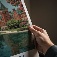 London Poster - Canada Travel Art - Historic Riverfront Architecture Wall Decor