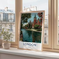 London Poster - Canada Travel Art - Historic Riverfront Architecture Wall Decor