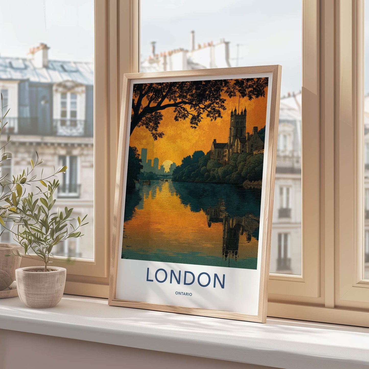 London Poster - Canada Wall Art - Riverside Building Skyline Home Decor