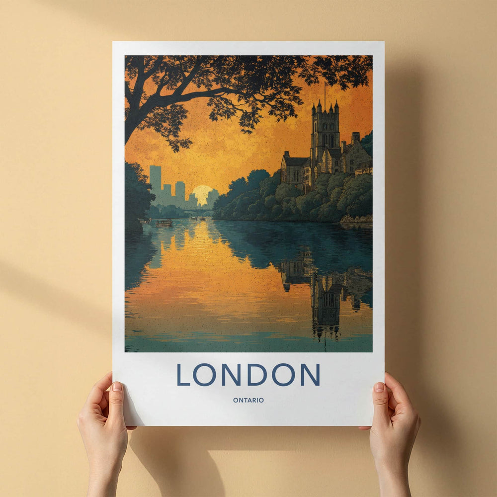 London Poster - Canada Wall Art - Riverside Building Skyline Home Decor