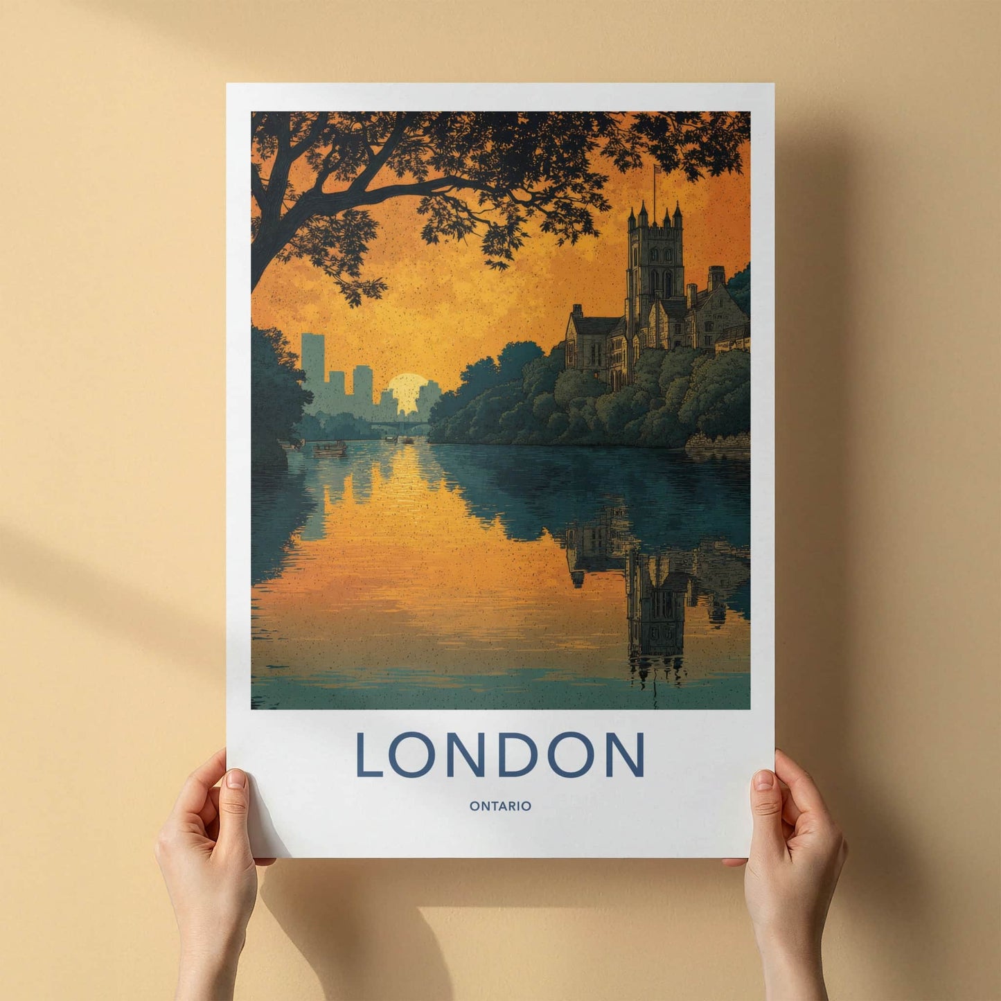 London Poster - Canada Wall Art - Riverside Building Skyline Home Decor