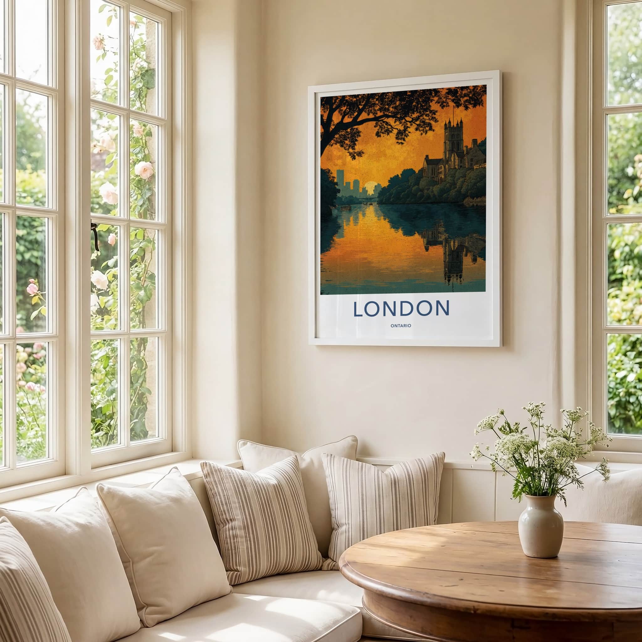 London Poster - Canada Wall Art - Riverside Building Skyline Home Decor