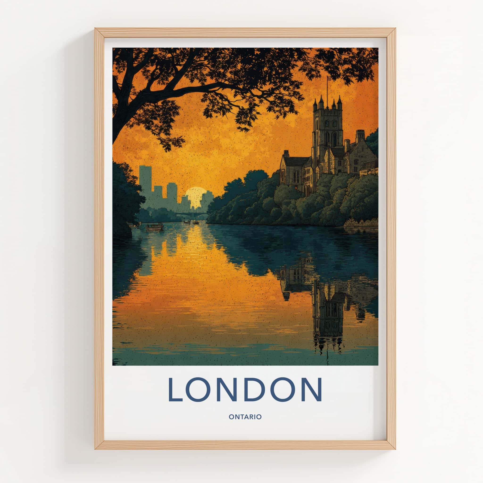 London Poster - Canada Wall Art - Riverside Building Skyline Home Decor