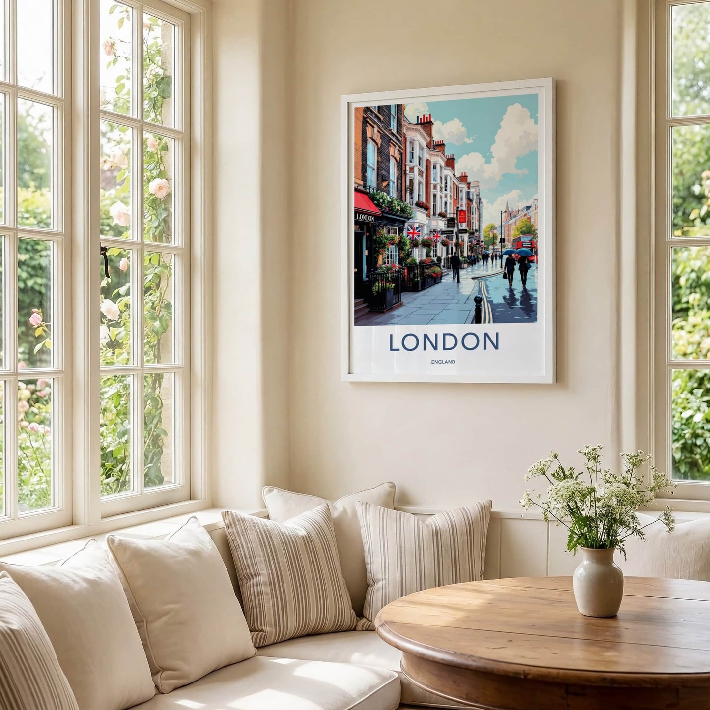 London Poster - England Travel Art - Bustling City Street Home Decor