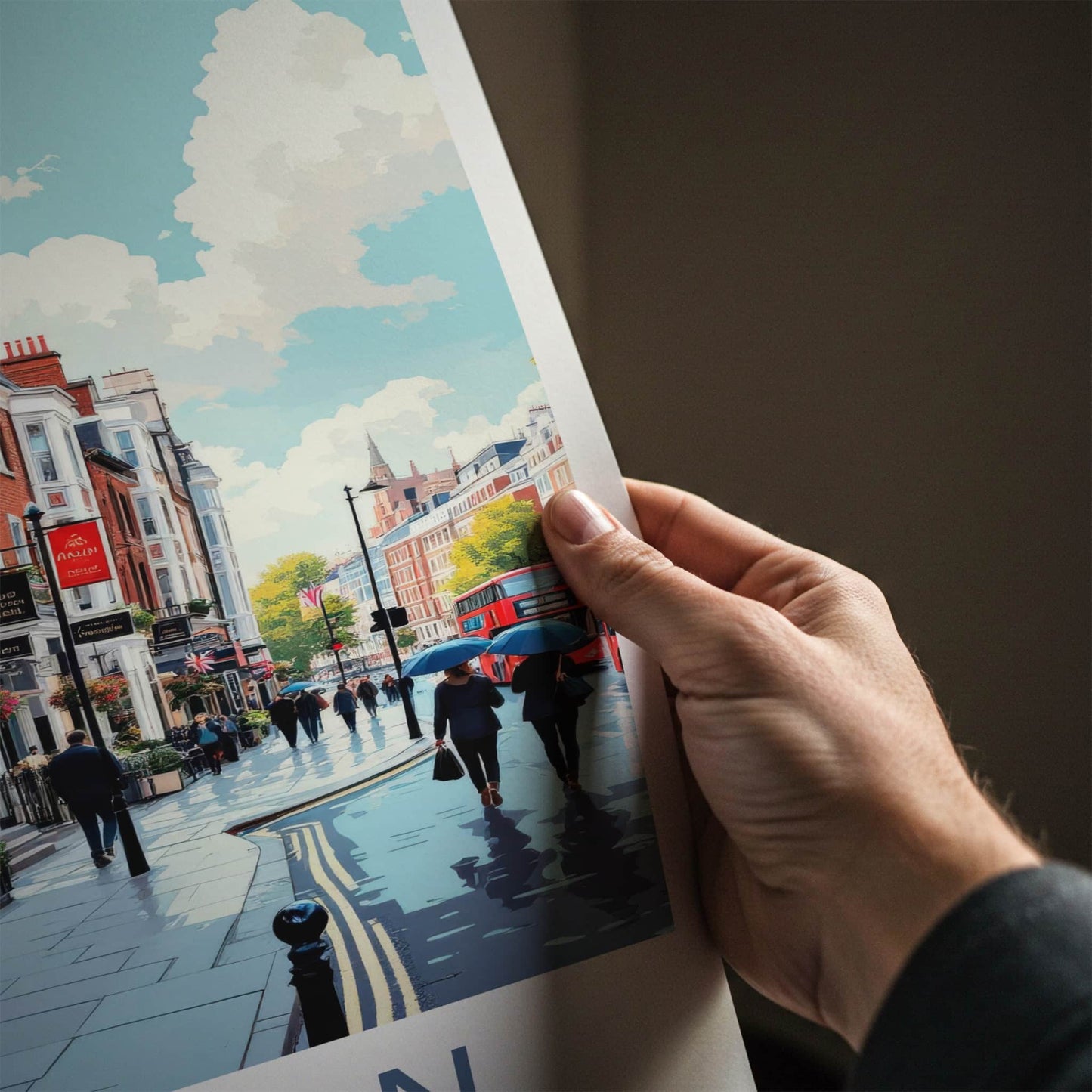 London Poster - England Travel Art - Bustling City Street Home Decor
