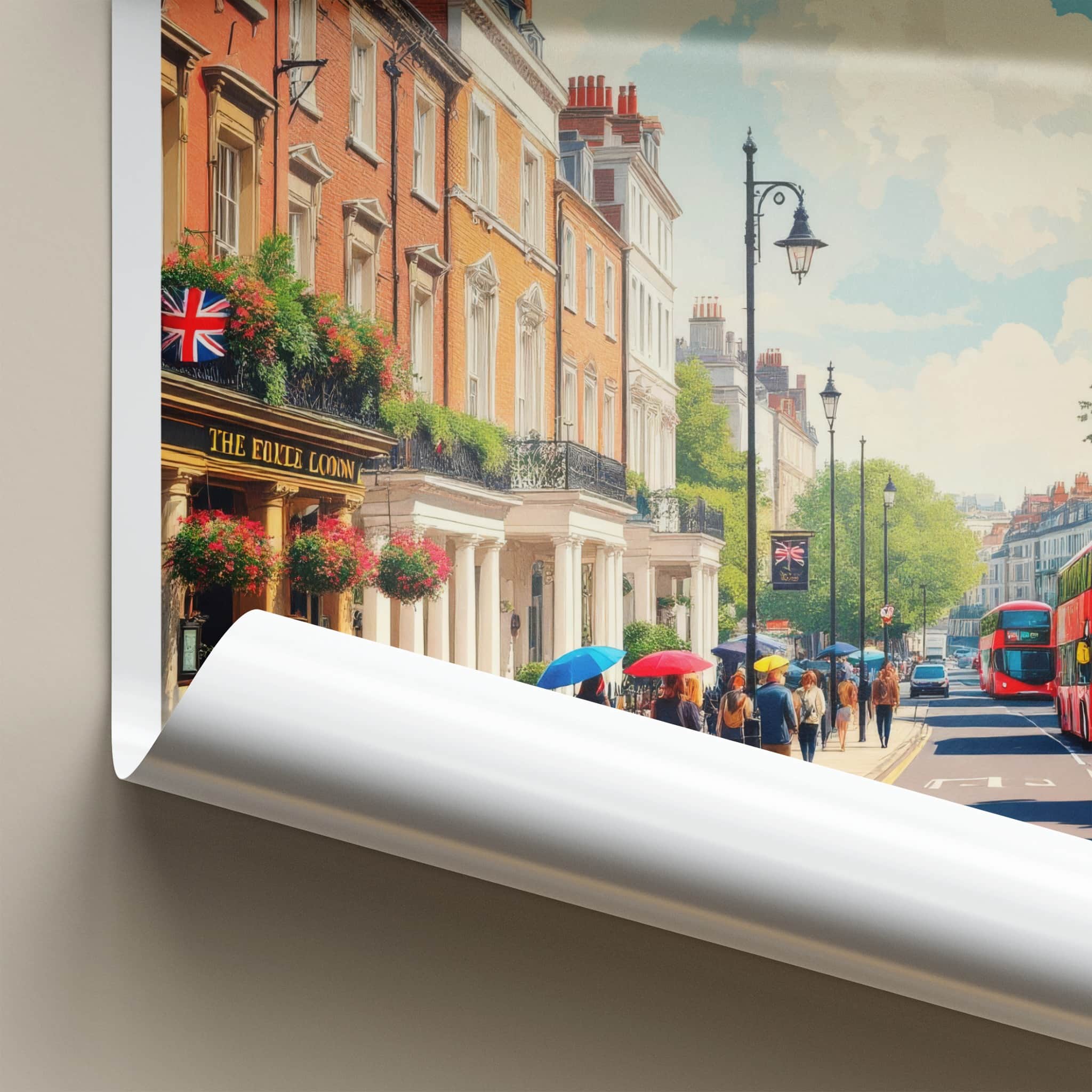 London Poster - England Travel Art - Bustling London Street Home Decor