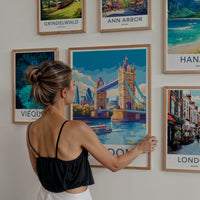 London Poster - England Travel Art - Tower Bridge River Wall Decor
