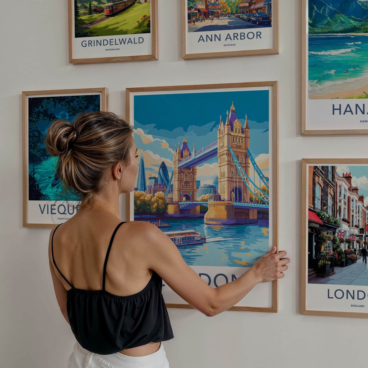 London Poster - England Travel Art - Tower Bridge River Wall Decor