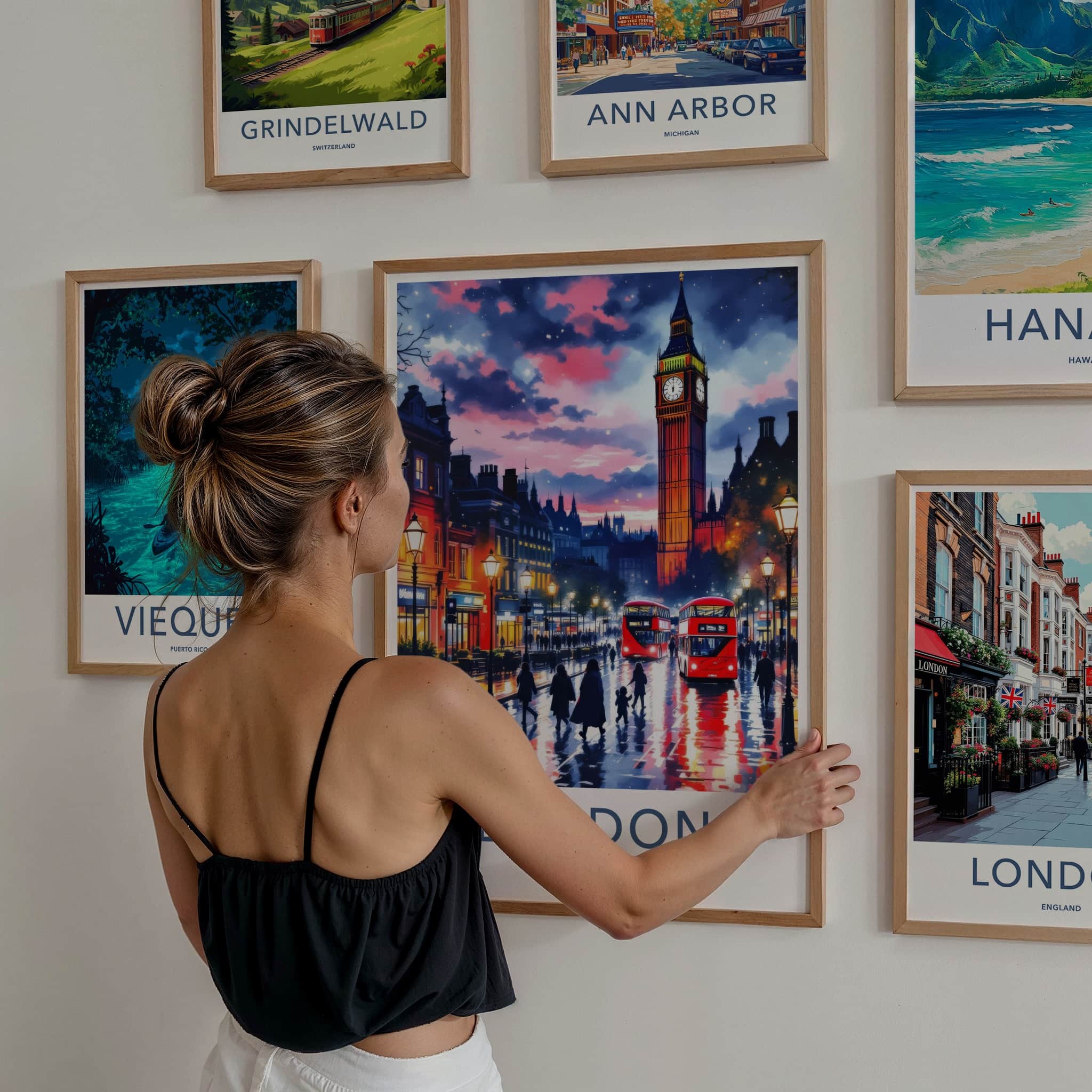 London Poster - England Travel Art - Vibrant City Evening Home Decor