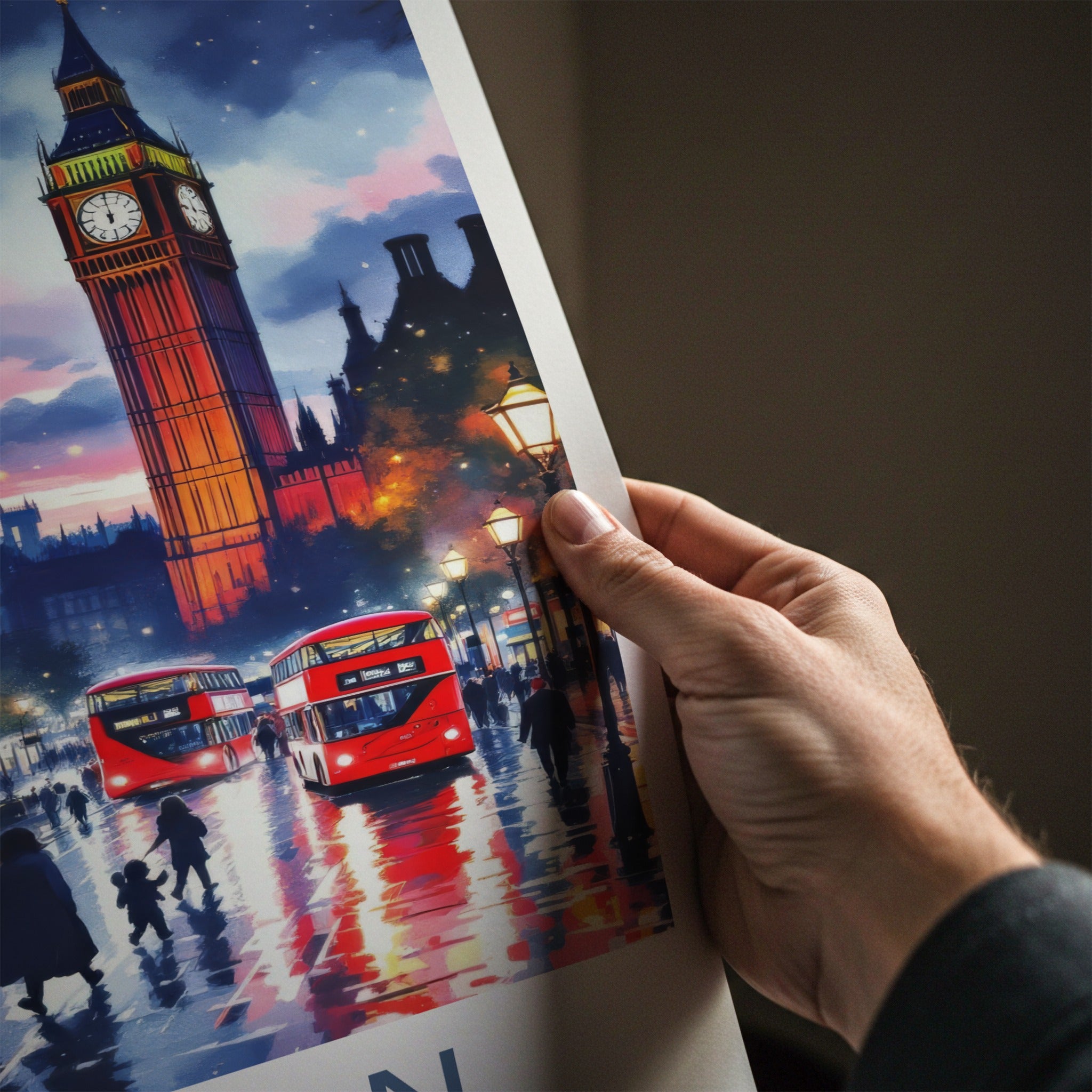 London Poster - England Travel Art - Vibrant City Evening Home Decor