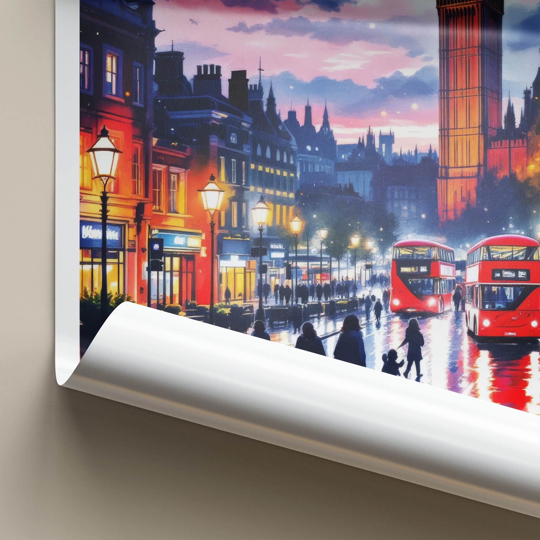 London Poster - England Travel Art - Vibrant City Evening Home Decor