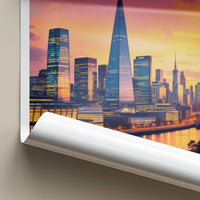 London Poster - England Travel Art - Vibrant Sunset Skyline Home Decor