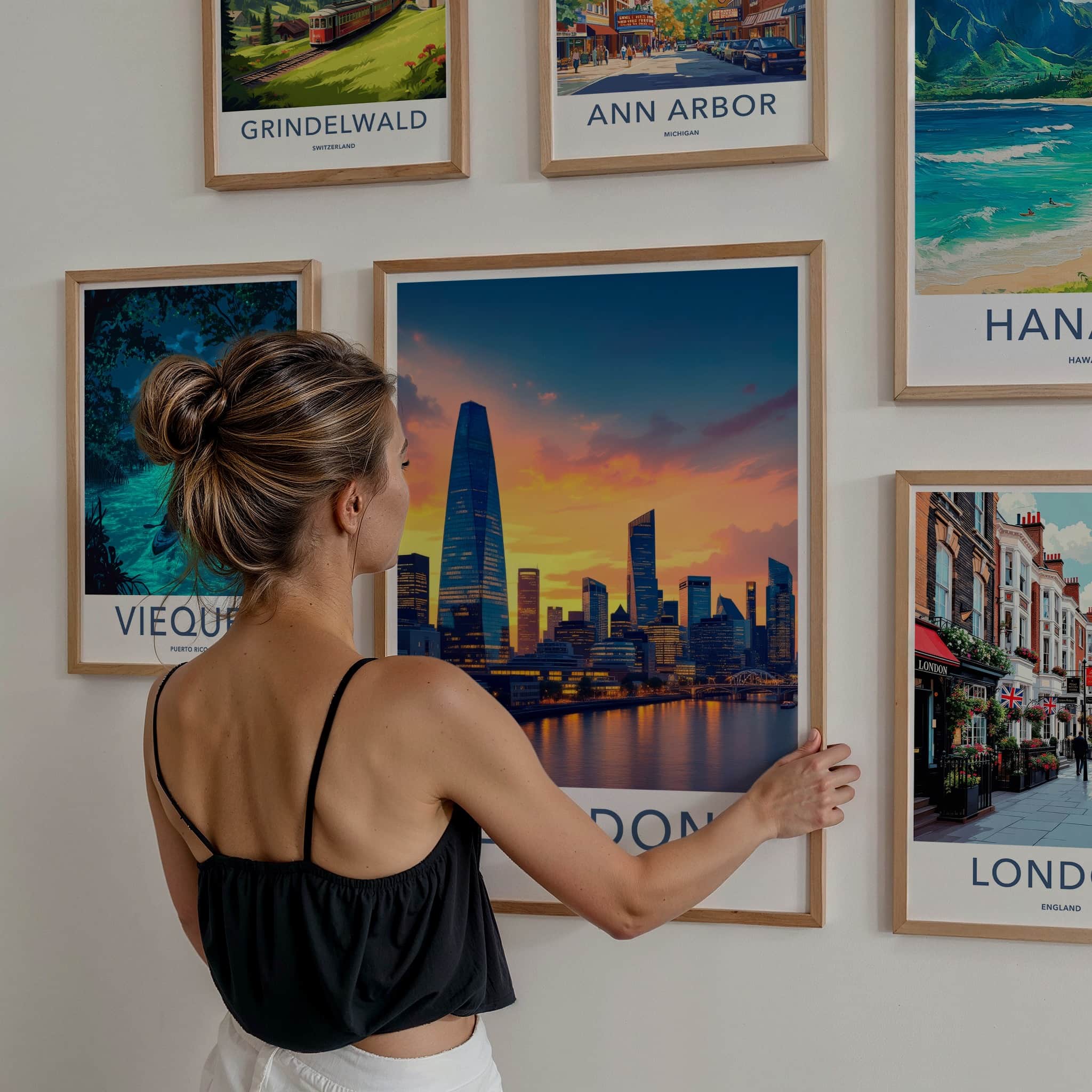 London Poster - England Wall Art - Vibrant City Skyline Gallery Art