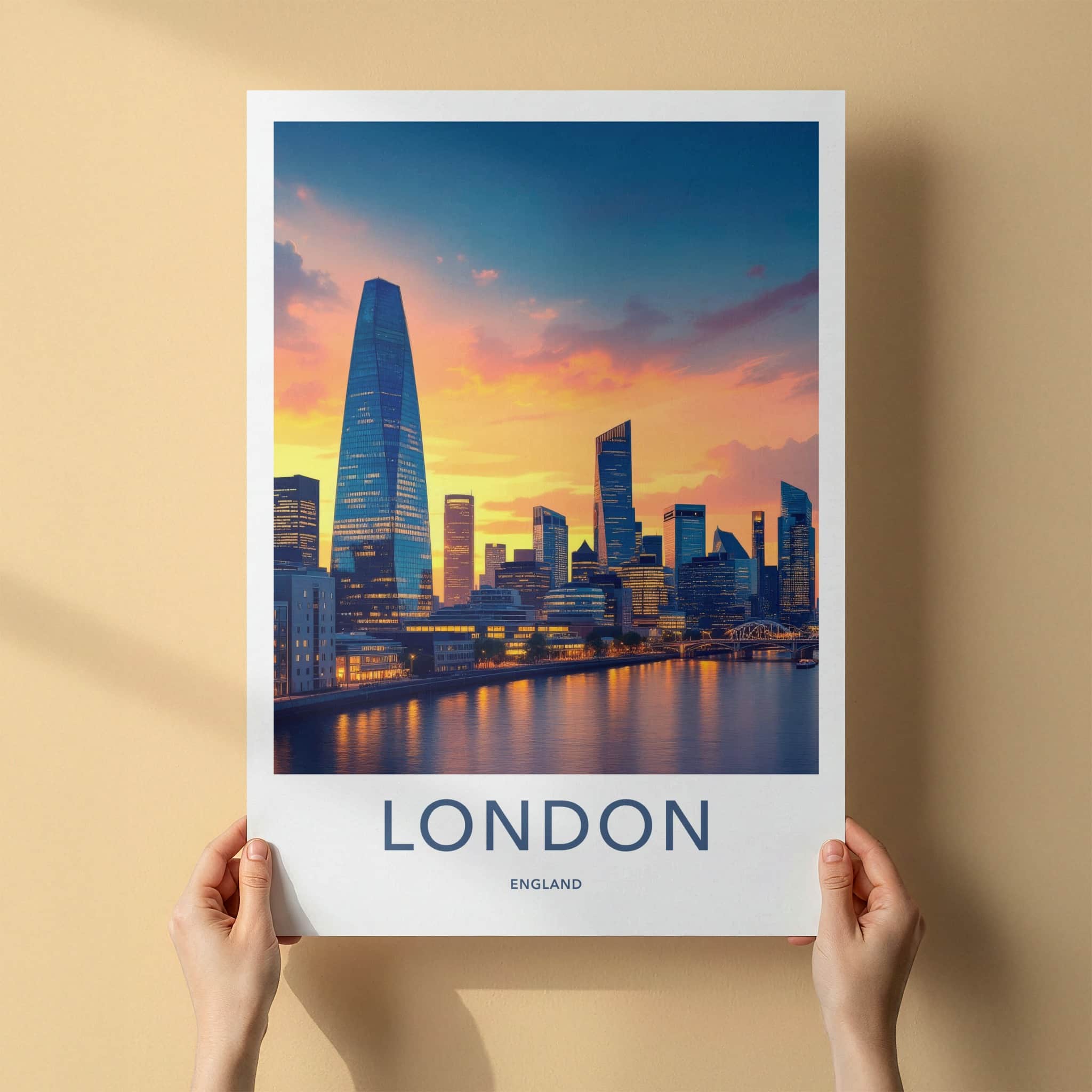 London Poster - England Wall Art - Vibrant City Skyline Gallery Art