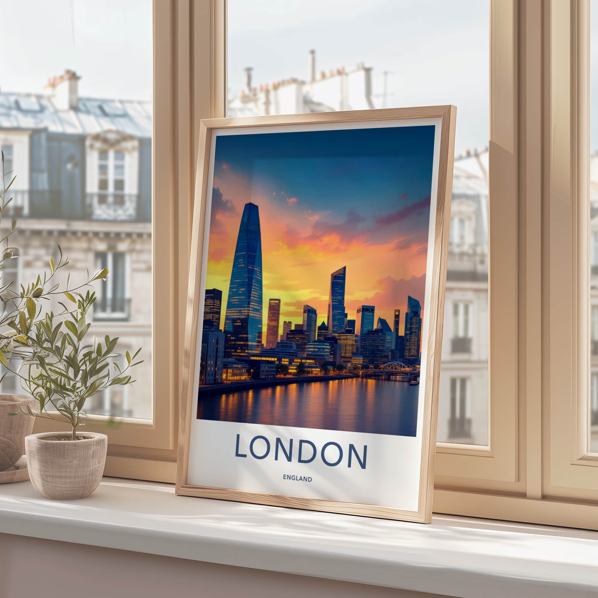 London Poster - England Wall Art - Vibrant City Skyline Gallery Art