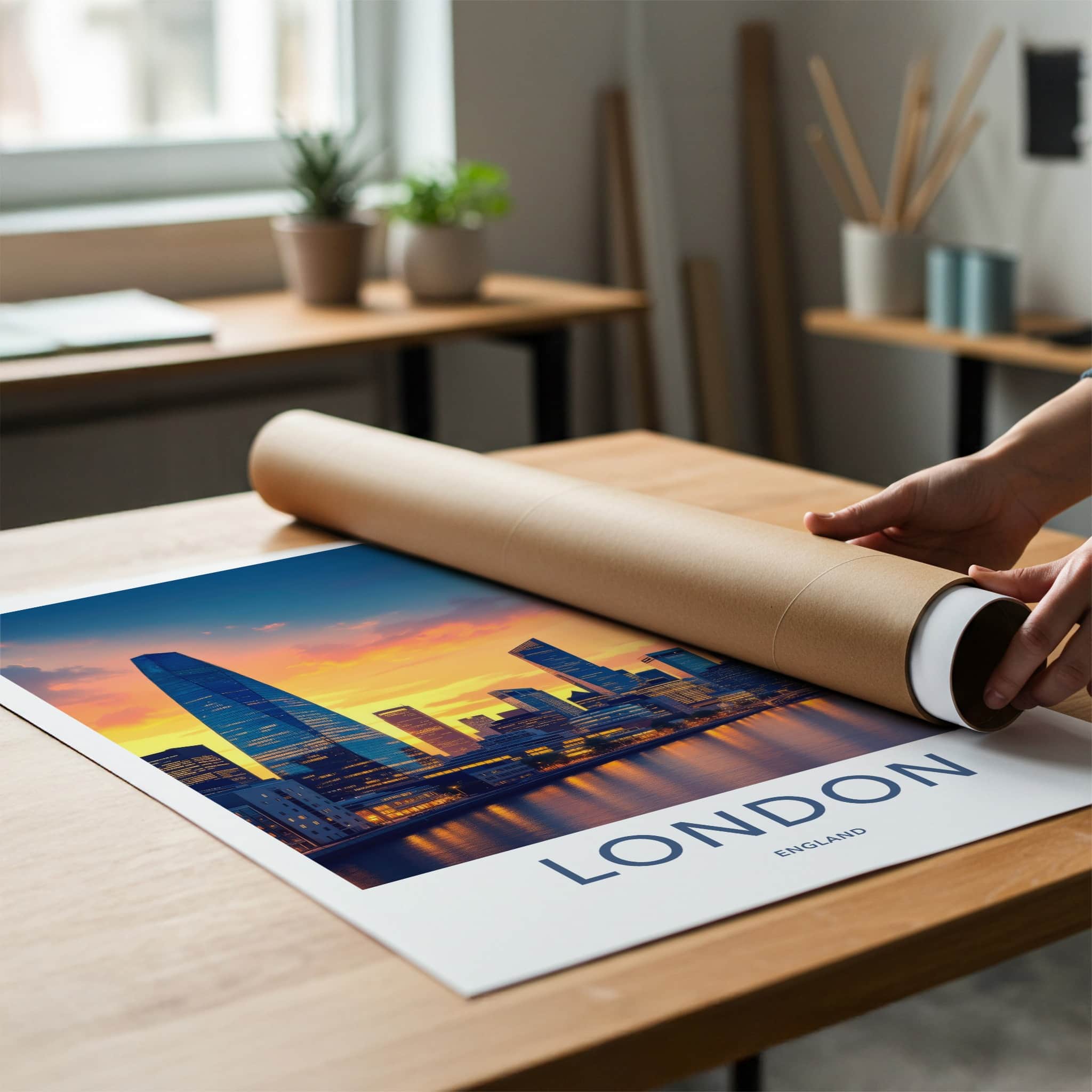 London Poster - England Wall Art - Vibrant City Skyline Gallery Art