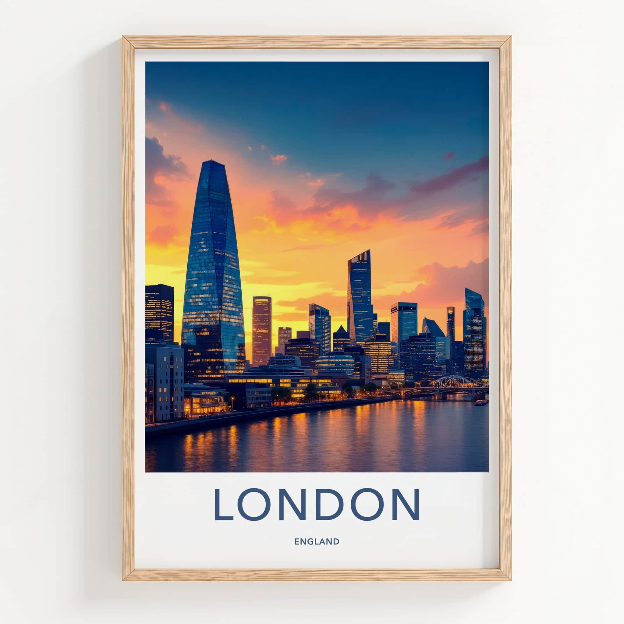 London Poster - England Wall Art - Vibrant City Skyline Gallery Art