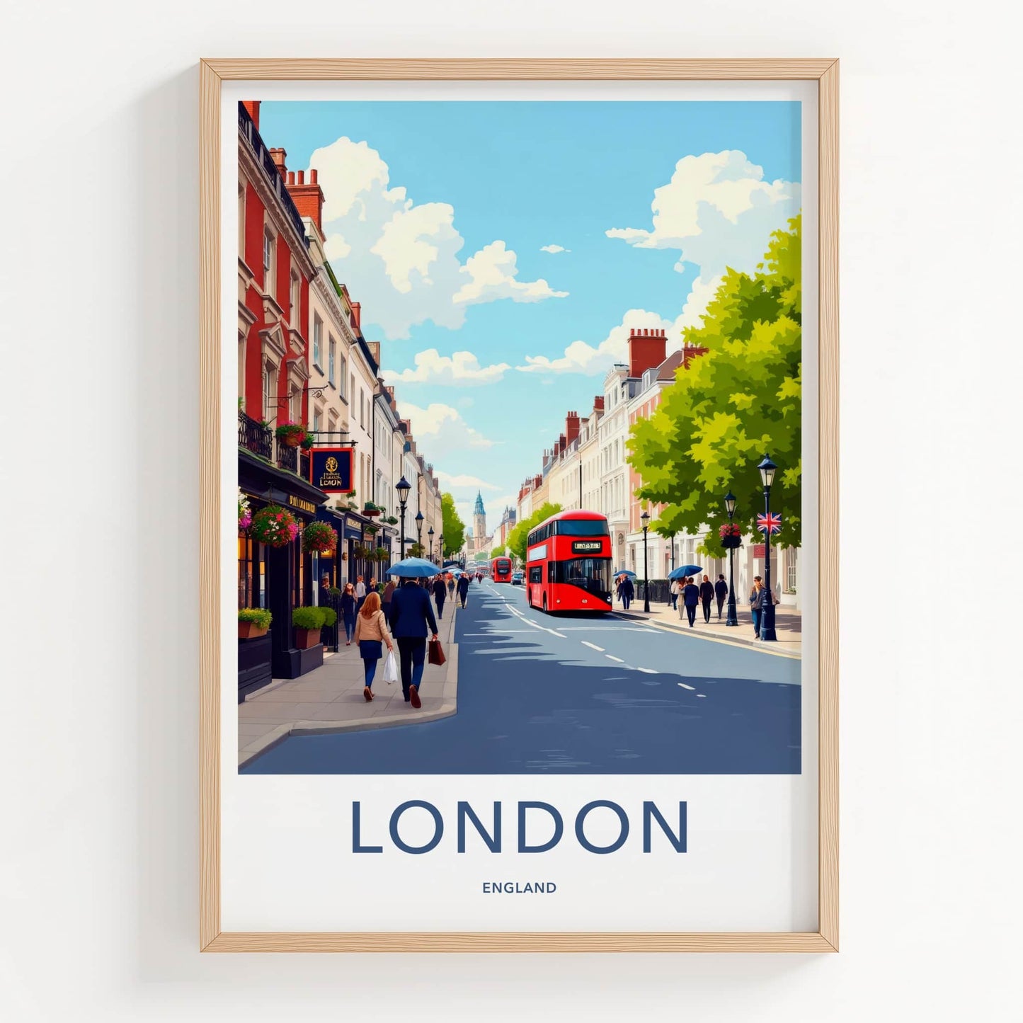 London Poster - England Wall Art - Vibrant Street Life Home Decor