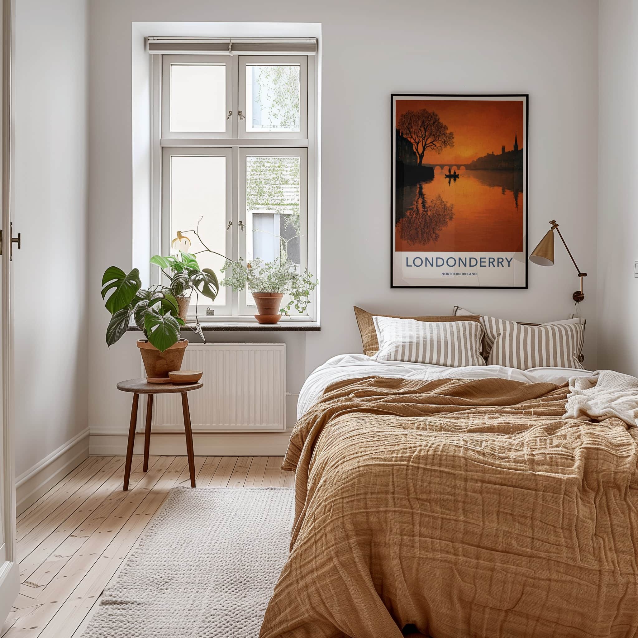 Londonderry Poster - Northern Ireland Travel Art - River Boat Sunset Home Decor